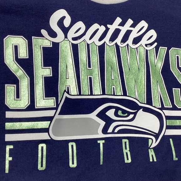 Seattle Seahawks Women's T-Shirt M Majestic Brand Blue and White NWT - Picture 6 of 11